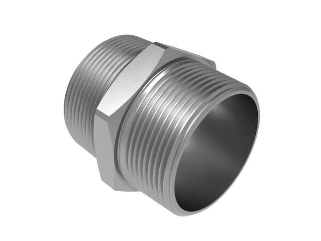 2 1/2" NPT Male Straight Connector –3D CAD Model (STEP, STL, IGES, DWG, DXF)
