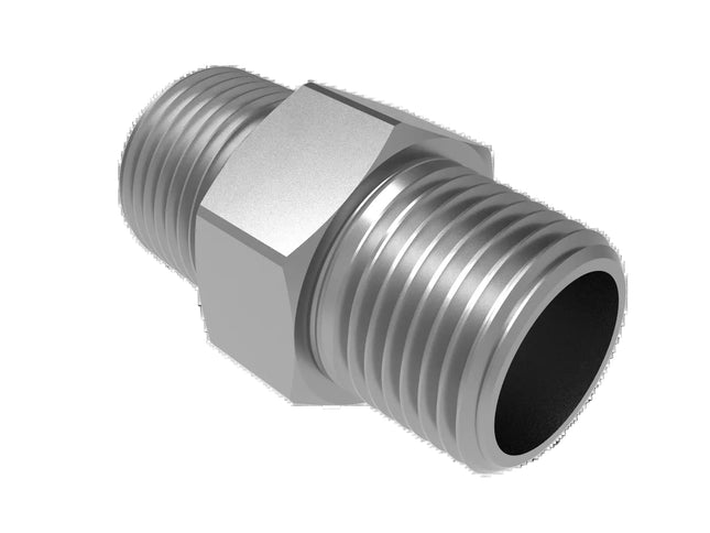 3/8" NPT Male Straight Connector –3D CAD Model (STEP, STL, IGES, DWG, DXF)