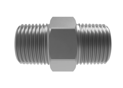 3/8" NPT Male Straight Connector –3D CAD Model (STEP, STL, IGES, DWG, DXF)