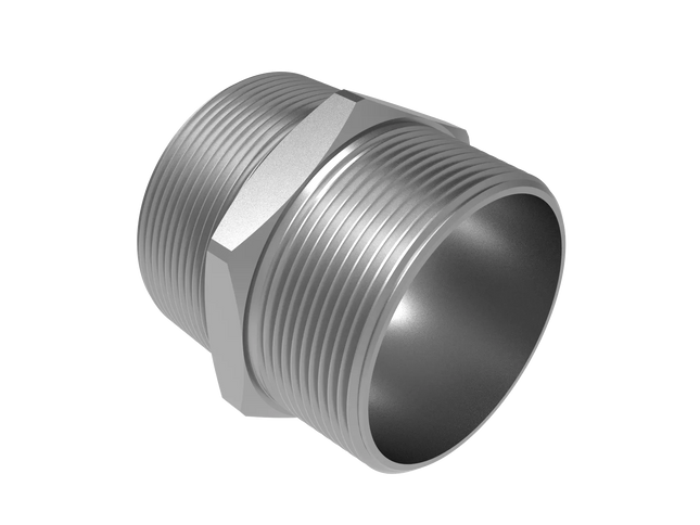 3" NPT Male Straight Connector –3D CAD Model (STEP, STL, IGES, DWG, DXF)