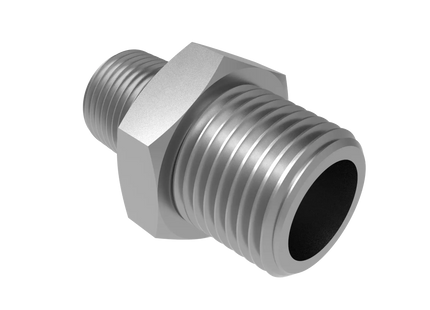 Straight Reducer 1/2″ x 3/8″ NPT Male – 3D CAD Model Download (STEP, IGES, STL, DWG, DXF)