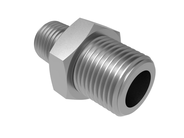 Straight Reducer 3/8″ x 1/4″ NPT Male – 3D CAD Model Download (STEP, IGES, STL, DWG, DXF)
