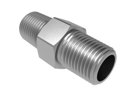 1/8" NPT Male Straight Connector –3D CAD Model (STEP, STL, IGES, DWG, DXF)