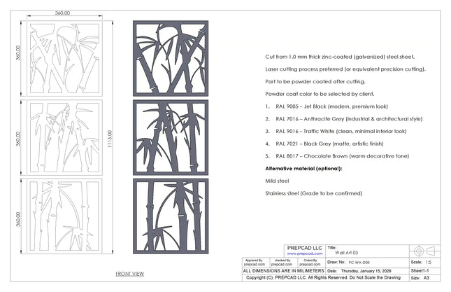 Modern Metal Wall Art DXF File 03 – CNC Laser Cut Decorative Wall Art Design