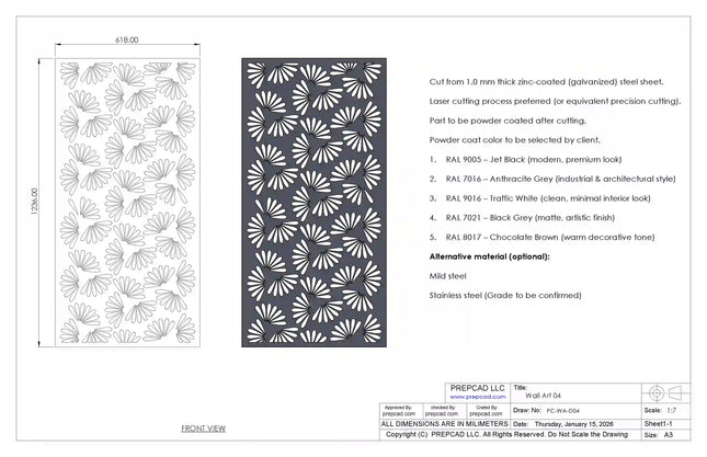 Modern Metal Wall Art DXF File 04 – CNC Laser Cut Decorative Wall Art Design