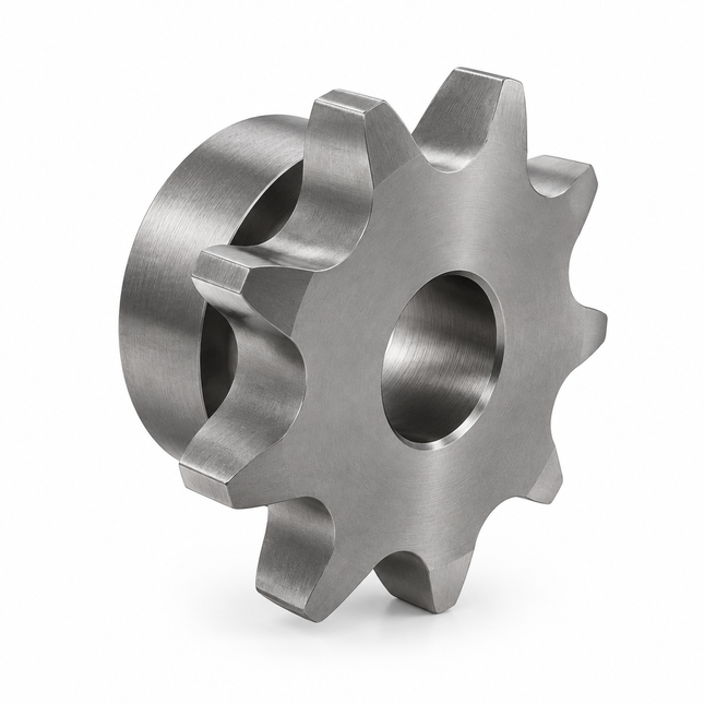 ANSI #40 Roller Chain Sprocket CAD Model, 9 Teeth | Keyway & Set Screw Options