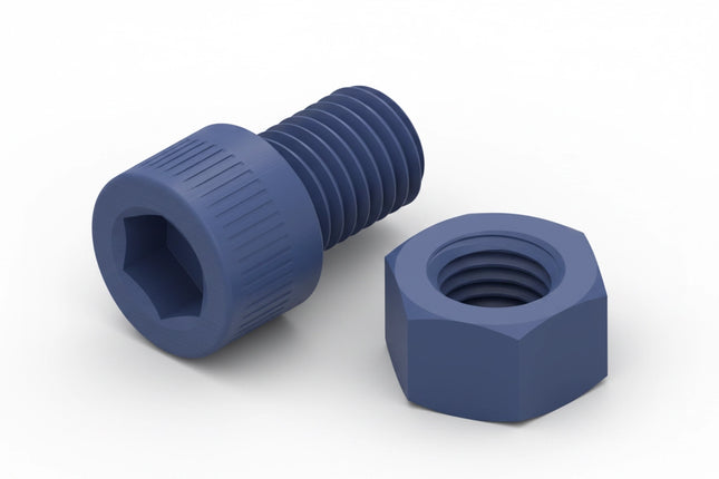 3/4-10 Socket Head Cap Screw & Nut 3D Printing Model – STL & 3MF Download (Custom Length Available)